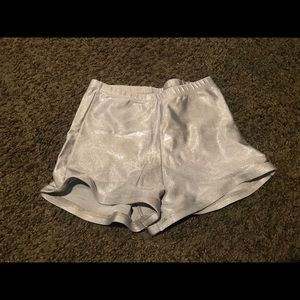 Cheer Boy Shorts Silver Metallic Fabric size Small